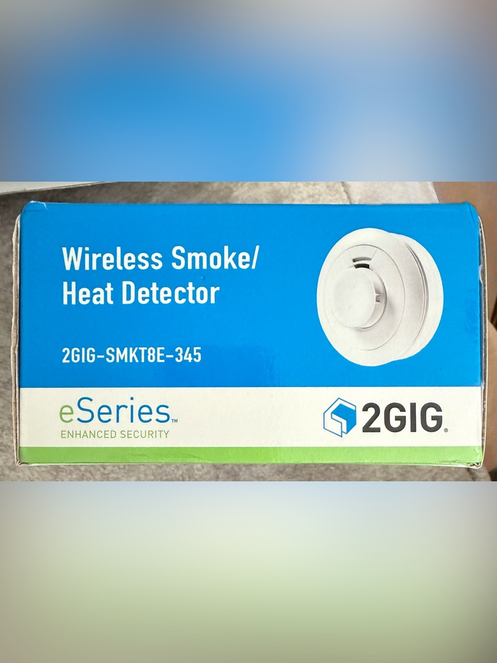 2GIG SMKT8e-345 Encrypted Smoke/Heat Detector  **EUC**